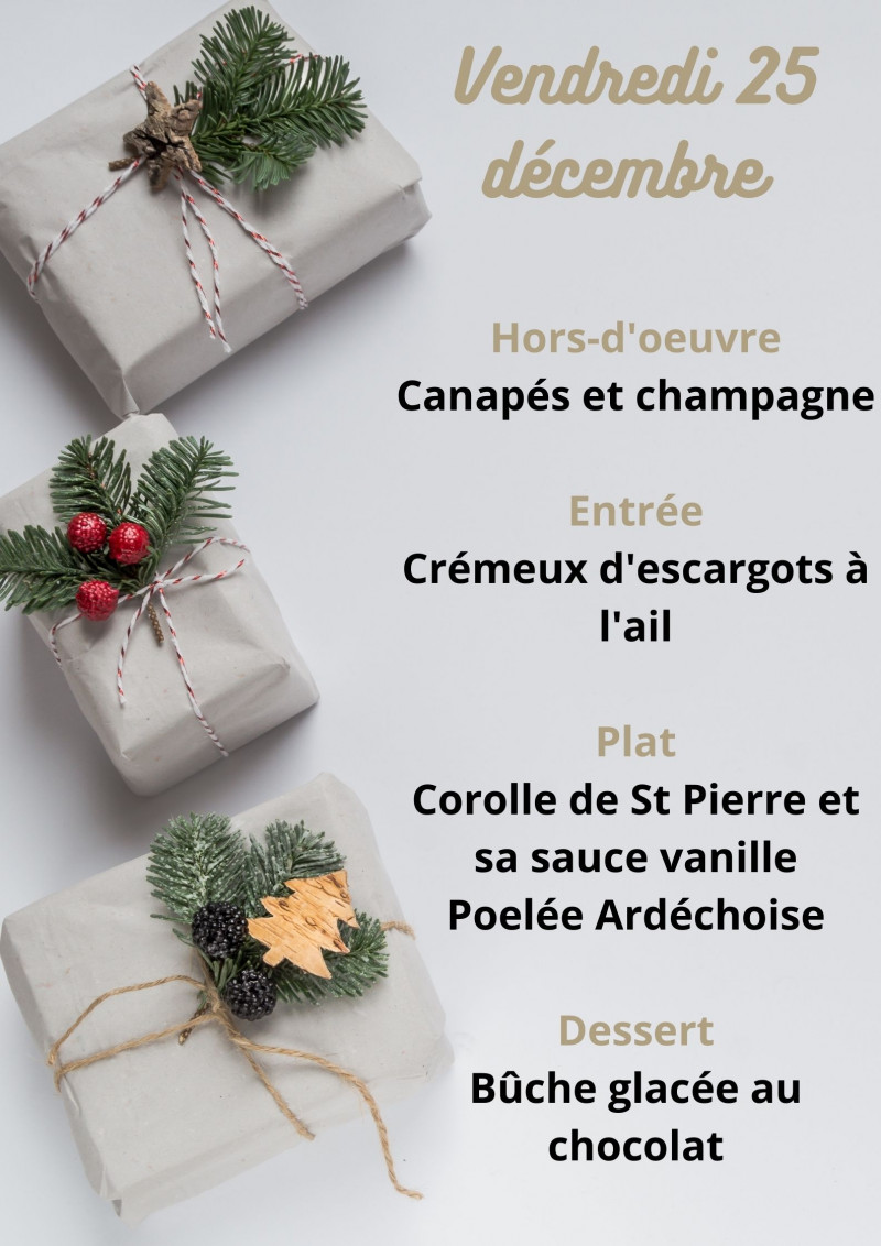 MENU DES FETES