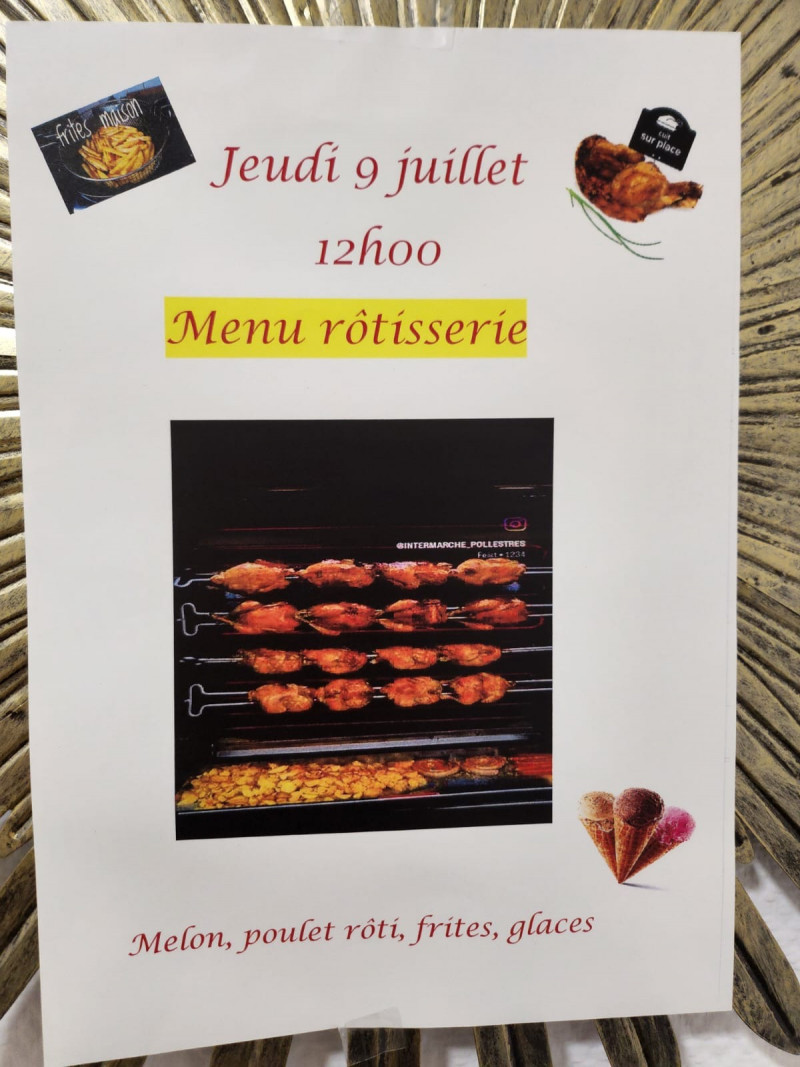 Repas convivial autour de la rôtisserie !